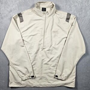 Nike Golf Jacket Mens XL Tan 1/2 Zip 3M Open Championship Logo Windbreaker